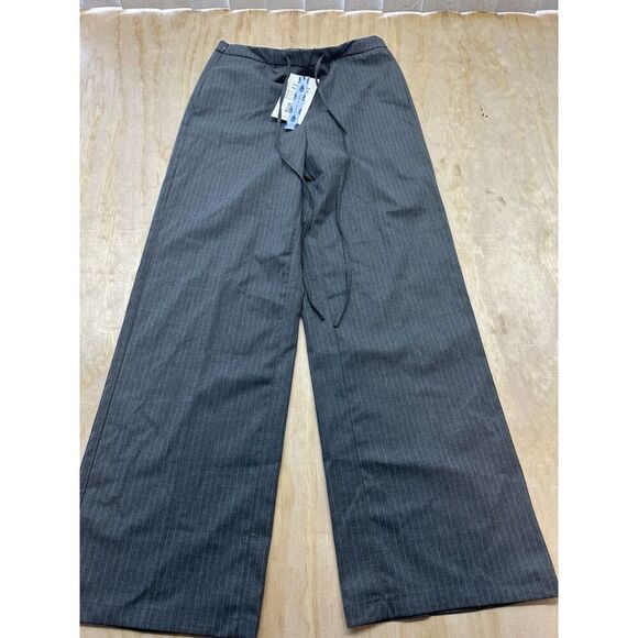 Cider Women’s Pin Striped Pants XS Side Zipper Elastic Draw String Wide Leg - Picture 1 of 7